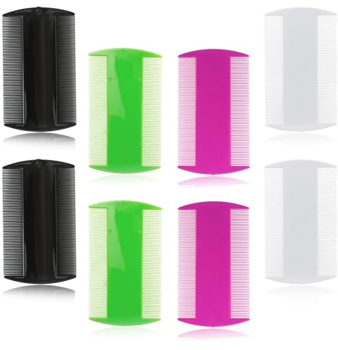 8 Stück Läusekamm Flohkamm hunde, Plastik Doppelseitig Nissenkamm für Katzen und Hunde, zum Entfernen von Floh, Läusen und Schuppen