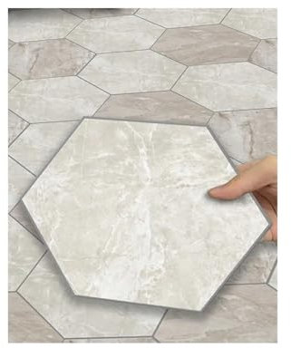 Linoleum Boden,Vinylboden Selbstklebend 11 STÜCKE bunte selbstklebende sechseckige Bodenaufkleber mit Holzmaserung, wasserdicht, rutschfest, abnehmbare Fliesenaufkleber for die Heimdekoration(DB-6T11P