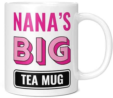 Mug Monster - Nana's Big Tea Tasse, Muttertagsgeschenk, Geburtstagsgeschenk für Oma, riesige Tassen für Frauen, riesige Tasse für heiße Getränke, übergroße Teetasse, extra großes Keramikgeschenk