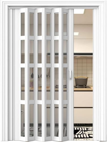 ININOSNP Porte Pieghevoli in Alluminio Porta Pieghevole in PVC, Porta Interna/Porta a Soffietto multipiega