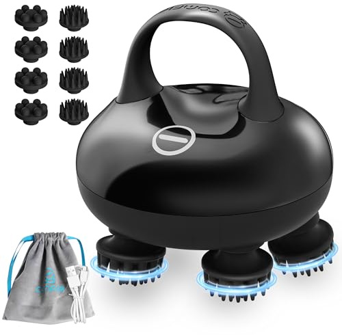 COMFIER Kopfmassagegerät Kabellos, kopfmassagegerät elektrisch mit 3 Knetmodi, IPX7 wasserdicht, 8 Massageklauen für Tiefenreinigung und Haarwachstum, Geschenk zur Entspannung und Haarpflege