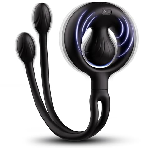 3 IN 1 Vibrierender Penisring Analspielzeug, 4 Motoren Penisring Sexspielzeug für Männer Prostata-Vibrator für Männer mit 10 Vibrationsmodi für Erektionen, Silikon-Penisringe Vibrator-Prostatamassage