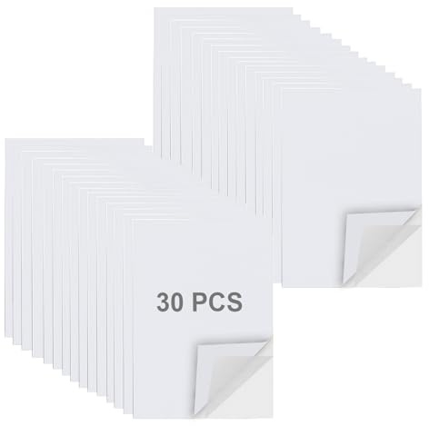 30 Lámina adhesiva transparente de doble cara A4, 29x21cm, para libros | autoadhesiva, resistente al agua, transparente, autoadhesiva, para manualidades, papel de regalo, pintura de