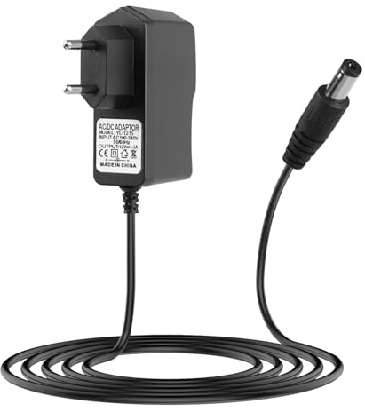 zstg 12V 1,5A Universal-Netzteil für TV-Boxen, LED-Streifen, Routern | Wechselstrom 100-240V 50/60Hz, DC-Wandmontage Ladegerät, Transformatorstecker 5,5 x 2,5 mm, 1m Kabel
