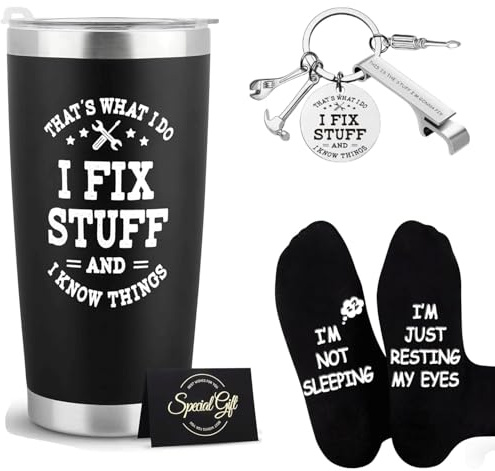 Birthday Gifts for Men, Stainless Steel Travel Tumbler, Funny Gifts Socks | Perfect for Men's Birthday, Dad, Grandad, Husband, Brother, Uncle or Gamer Birthday Gifts for Men