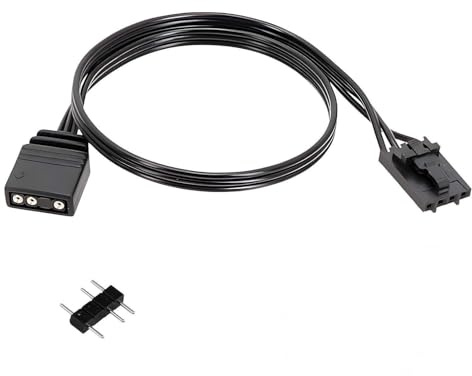 Kompatibel mit Corsair iCUE 4 Pin auf 5V 3 Pin ARGB Adapter Kabel kompatibel mit Commander Core XT Lighting Node Core Steuerung von Drittanbieter LED Streifen Lüfter Synchronisation Schwarz 25cm