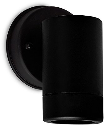 MiniSun | Modern Black Down Wall Light | Outdoor Wall Lights, Home Décor & Improvement Essential | Includes 2.4W LED Sensor Bulb [4000K Neutral White] | Mains Wired