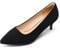 DREAM PAIRS Women's Kitten Heels Pointed Toe Dress Court Shoes Moda,Size 8,Black/Suede,Moda