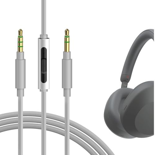 GEEKRIA Audiokabel mit Mikrofon, kompatibel mit Sony ULT Wear WH-1000XM5 WH-1000XM4 WH-CH720N Kopfhörerkabel, 3,5 mm auf 3,5 mm Ersatz-Stereokabel mit Inline-Mikrofon und Lautstärkeregler(4ft /1,2 m)