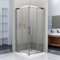 Porte de douche coulissante 80x80x185cm cabine de douche angulaire 2 volets et 2 verres fixés