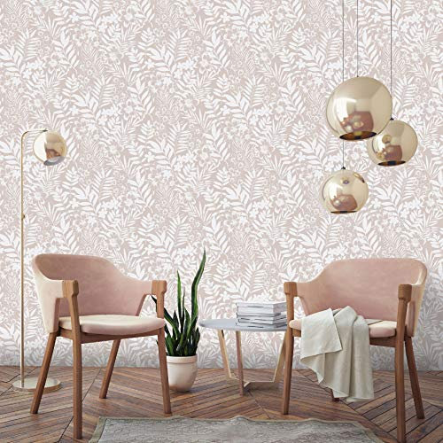 Boutique Rose Gold Palm Springs Floral Trail Wallpaper