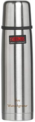 Thermos Isolierflasche 'Light & Compact' – 0,75 L Edelstahl, mit Namensgravur