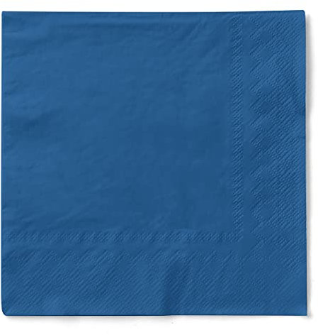 Mank Tissue-Servietten 40 x 40 cm ¼ Falz | Premium Einweg-Serviette | Dinner Serviette | Uni | Basic | 100 Stück | (Blau, 40 x 40 cm)
