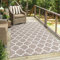 Outdoor-Teppich Flachgewebe Teppich Terrasse Balkon, Modern mit Geometrischen Muster in Beige für Außen und Innen Größe 200/290 cm