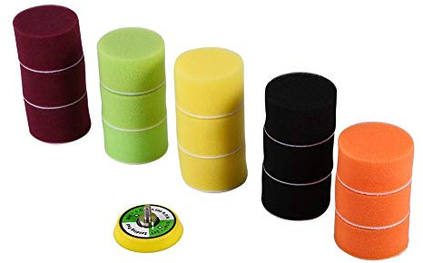 Fydun Auto Polierschwamm, 16 Stücke 2 Schwamm Flache Polieren Pad Set Für Air Sander Auto Polierer Thread-M6X1