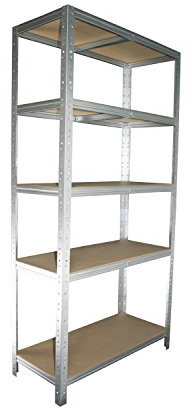 Shelf Creations BASIC Schwerlastregal 200x140x40cm verzinkt 5 Böden Steckregal Kellerregal Lagerregal Werkstattregal Archivregal Haushaltsregal Ordnerregal Metallregal Garagenregal Fachbodenregal