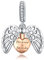 Shining Charm Forever Family 925 Sterling Silver Charms fits Bracelets Rose Gold Plated Heart in Angel Wings Pendant for Necklace