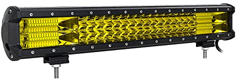 Willpower 51cm 288W LED Arbeitsscheinwerfer Bar Gelb Bernstein LED Scheinwerfer 12V 24V Wasserdicht Flutlicht Reflektor Combo Arbeitslicht Zusatzscheinwerfer für Auto Offroad Traktor SUV UTV ATV