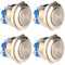 Gebildet 4pcs 22mm 5A/12V/24V/125V/250V Autobloccante Interruttore a Pulsante Terminali a Vite Pulsante Impermeabile in Metallo in Acciaio Inossidabile(Testa Alta)