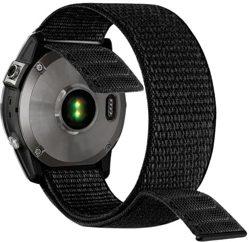 YOOSIDE 20mm Loop Nylon Armband für Fenix 6S / Fenix 5S / Fenix 7S / epix Pro 42mm / Instinct 2S, Ultraleichtes Schnell Trocknen Schleife Waschbar Uhrenarmband(Schwarz)