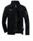 MERCIYD Herren Übergangsjacke Militär Jacke Stehkragen Fliegerjacke Baumwolle Bomber Jacke Multi Taschen Armeejacke Feldjacke (XL, Schwarz)