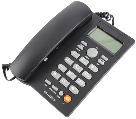 Schnurgebundenes Telefon, Tischtelefon mit Anrufer-ID Kurzwahl-Stummschaltfunktion, Freisprechen, Desktop-Festnetztelefon für Home Hotel Office(Schwarz)