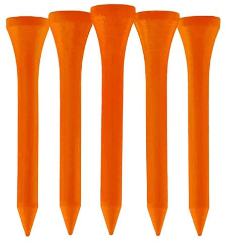 100 Stück Bambus-Golf-Tees | verschiedene Größen | umweltfreundliche und nachhaltige Bambus-Golf-Tees (54 mm Neon-Orange)