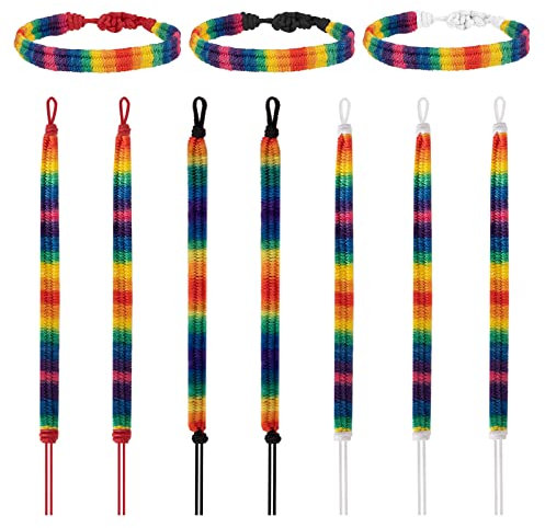 Johotone Gewebte Armbänder Regenbogen Handgemachte Freundschaft Handgelenk Knöchel Armbänder für Frauen Mädchen Männer 10 Stück