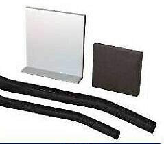 Sellon24® Glasgeländer Profil U für aufgesetzte Bodenmontage 12 bis 21,52 mm Glas Bausatz (Dichtungen + Keile 20,76 mm)
