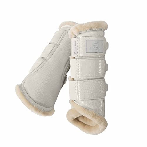 Eskadron Gamaschen Croco FauxFur Platinum 22 pearlgrey XL