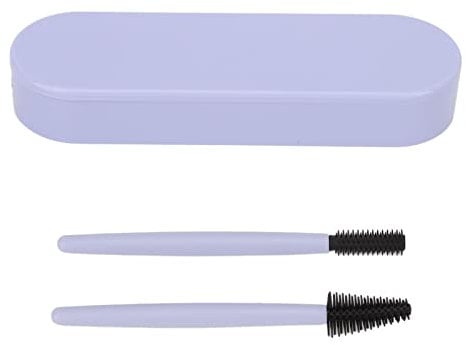 2pcs Reusable Eyelash Eyebrow Brush, Mascara Wands Eye Lash Cosmetic Makeup Brush with Storage Box Portable Elastic Silicone Bushy Mascara Wand Makeup Brushes Tool for Daily Makeup(Blue)