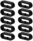 22 mm Silicone Loops, Unisex Replacement Watch Bands, Bluish Black, Pack of 10