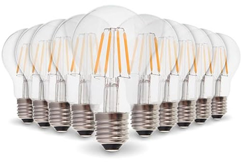 Arum Lot de 10 Ampoules Filament LED E27 Clear 4W Equi 40W Blanc Chaud