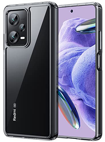 JETech Hülle für Xiaomi Redmi Note 12 Pro+ Plus 5G, Nie Vergilbung Stoßfest Handyhülle, Anti-Kratzt Harte PC Rückseite Schutzhülle (Schwarz)