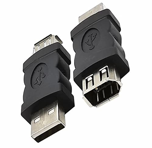 LBSC Firewire IEEE 1394 - Adattatore USB a 6 pin, convertitore da Firewire a USB, per stampanti, fotocamere digitali, PDA, hard disk, scanner, 2 pezzi