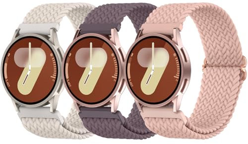 Delidigi Stretchy Straps for Samsung Galaxy Watch 7/6/5/4 40mm 44mm Galaxy Watch FE 40mm/5 Pro 45mm/6 Classic 43mm 47mm/4 Classic 42mm 46mm/Active 2 Nylon Bands Women