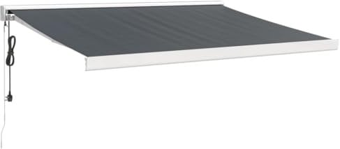 vidaXL Markise, Sonnenmarkise Einziehbar, Gelenkarmmarkise für Terrasse Balkon, Sonnenschutz Terrassenmarkise Balkonmarkise, Anthrazit 3,5x2,5m Stoff Aluminium