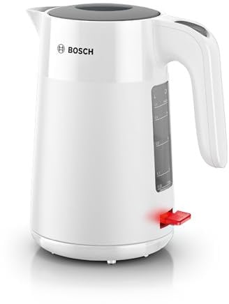 Bosch - Hervidor de Agua, MyMoment, Triple Seguridad, Filtro Anti-Impurezas, 1,7 litros, Blanco, TWK2M161