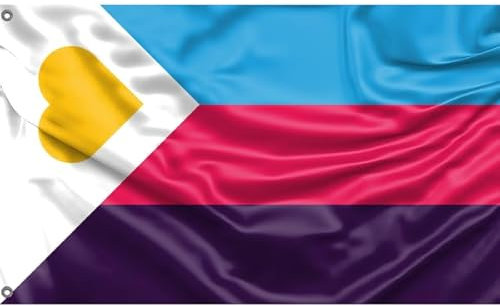 Tricolor Polyamory Pride Flagge | Einzigartiger Designdruck | Hergestellt in der EU (90 x 150 cm)