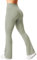 ZAAYO Flared Leggings Damen High Waist Yogahose Booucut Schlaghose Stretch Freizeithose für Sport Yoga Tanz Fitness Casual Arbeit Green Medium