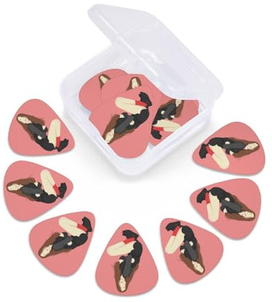 ＨＡＯＡＮＧＺＨＥ Personalisierte Gitarre Picks 12-Pack, Personalisiertes Gitarren-Plektrum, Personalisiertes Plektrum mit Druck, Gitarren-Akustik-Plektren FüR Gitarre,E-Bass, Gitarre Zubehör Geschenk