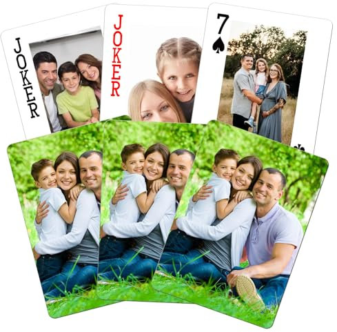 KOMVIOO Benutzerdefinierte Foto-Spielkarten, personalisiertes Kartendeck mit Fotos für Partys, Hochzeit, Geschenk (Standard 16 Foto)