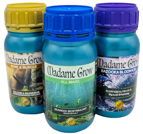 Madame Grow - Concime Idroponico Professionale - Kit Green Sad 3 x 250ml - per Tutti i Tipi di Piante