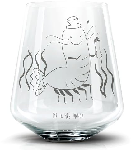 Mr. & Mrs. Panda Cocktail Glas Hummer Weizen - Geschenk, Kneipe, Urlaub, Meer, Männerhaushalt, Meerestiere, Cocktail Glas mit Sprüchen, Cocktail Glas