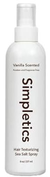 Simpletics Meersalzspray, Simpletics Texturizing Vanille Meersalzspray, Piña Colada Meersalz-spray, Sandelholz Meersalz-spray für Männer (Vanilla)