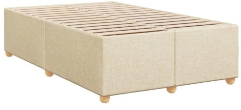 vidaXL Estructura de Cama sin colchón Tela Crema 120x200 cm