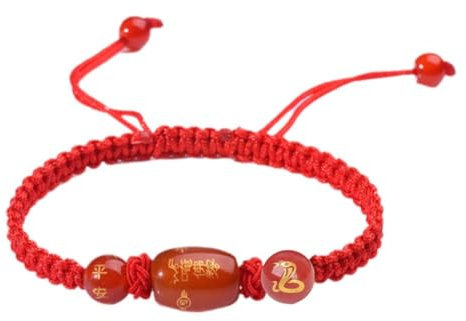 Bracelet à cordon rouge pour le Nouvel An du Nouvel An du serpent, bracelet à breloques rouge, bracelet réglable en corde rouge, signe du zodiaque chinois, breloque serpent porte-bonheur Feng Shui,