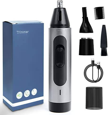Nasenhaartrimmer Nasenhaarschneider Ohrhaarschneider, Ohrhaarschneider, USB wiederaufladbar, waschbarer Nasen- und Ohrenschneider, 3-in-1-Set für Männer und Frauen
