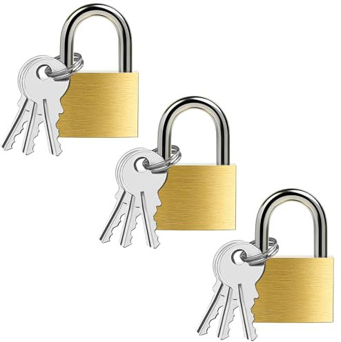 Qintora 3 Piezas Candado con 9 Llave,26mm Taquilla Gimnasio Candado Cerraduras Impermeablespara Taquillas Candados Bicicletas Garajes Puertas y Ventanas Maletas