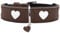 HUNTER Hundehalsband Love, Farbe: braun/schwarz, weiches, Robustes Rindsleder, einzeln eingenähte Herzen, handgefertigt, hoher, besonders anschmiegsam, Made in Germany, Größe 65
